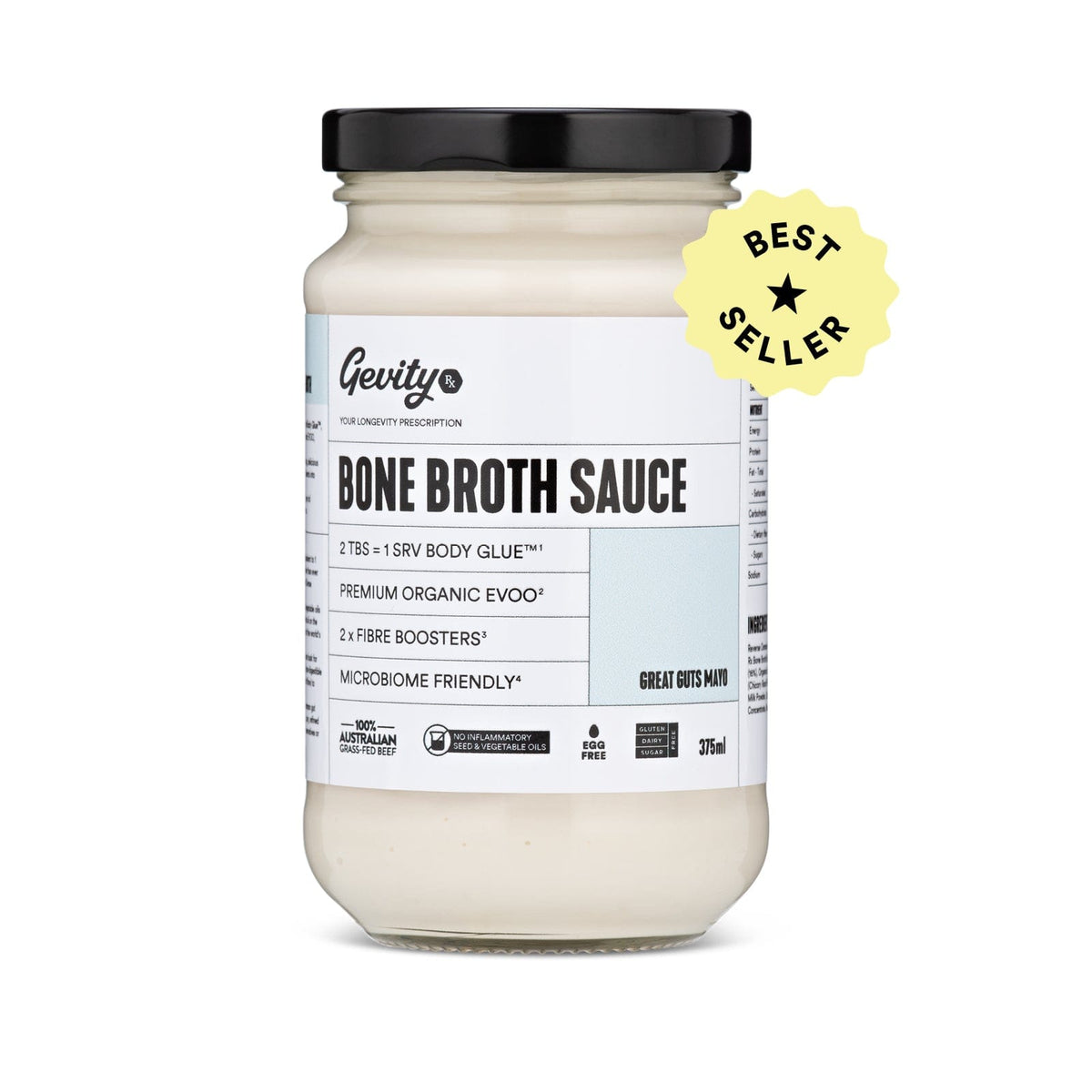 GEVITY BONE BROTH SAUCE GREAT CUTS MAYO 375ML