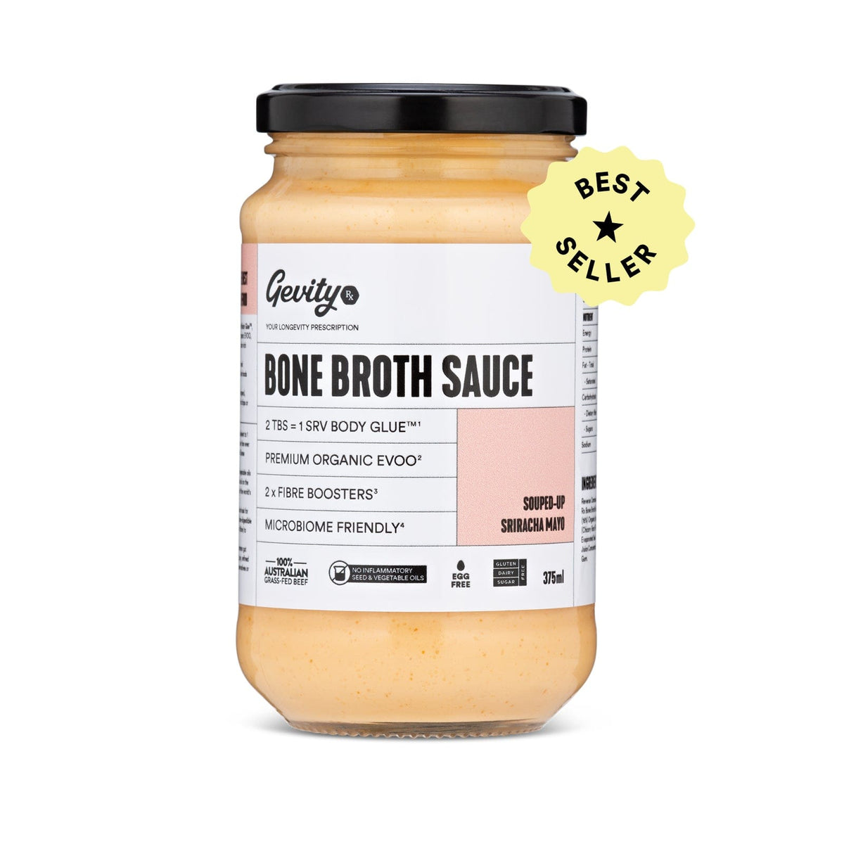 GEVITY BONE BROTH SAUCE SOUPED-UP SRIRACHA MAYO 375ML
